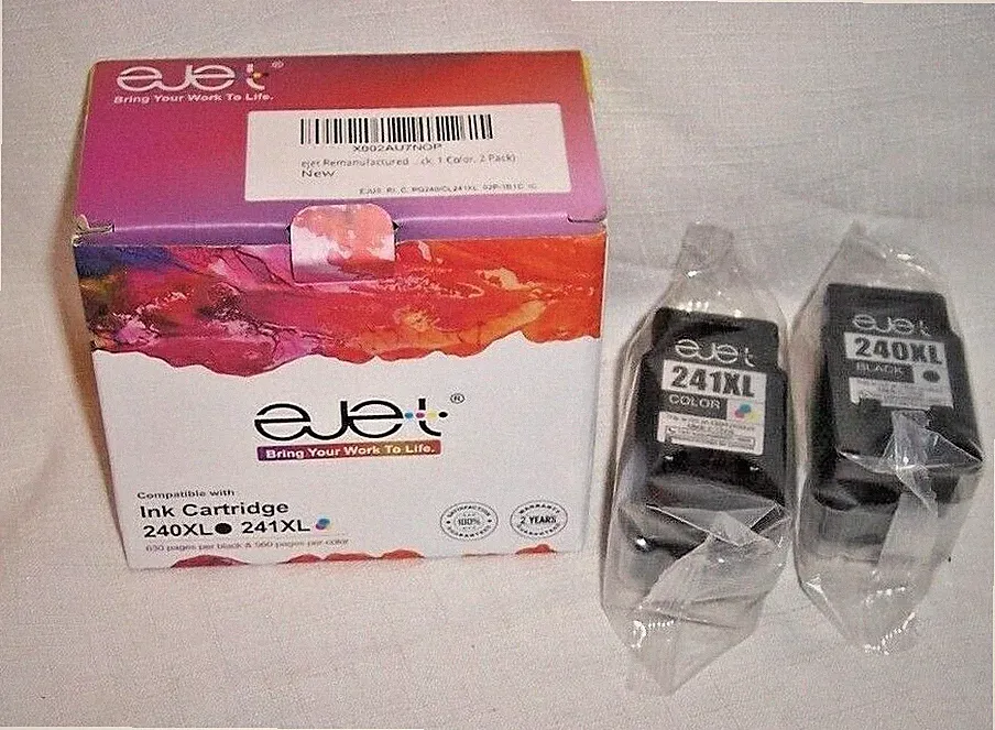 240XL/241XL Ink Cartridge for Pixma Printer 2 Pack Color/Black EJET Exp 28/01/23