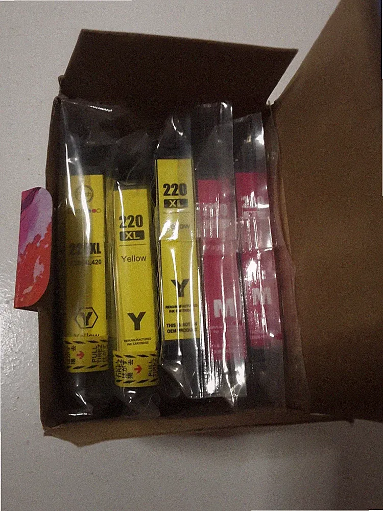 Ejet 220 XL Printer Ink Cartridges 3 Yellow 2 Magenta Brand New Expires 2/2024