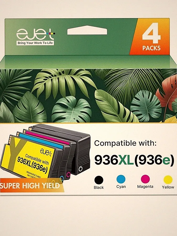 Ejet 936XL 936e High Yield Ink Cartridges 4 Pack For HP OfficeJet Pro Printers
