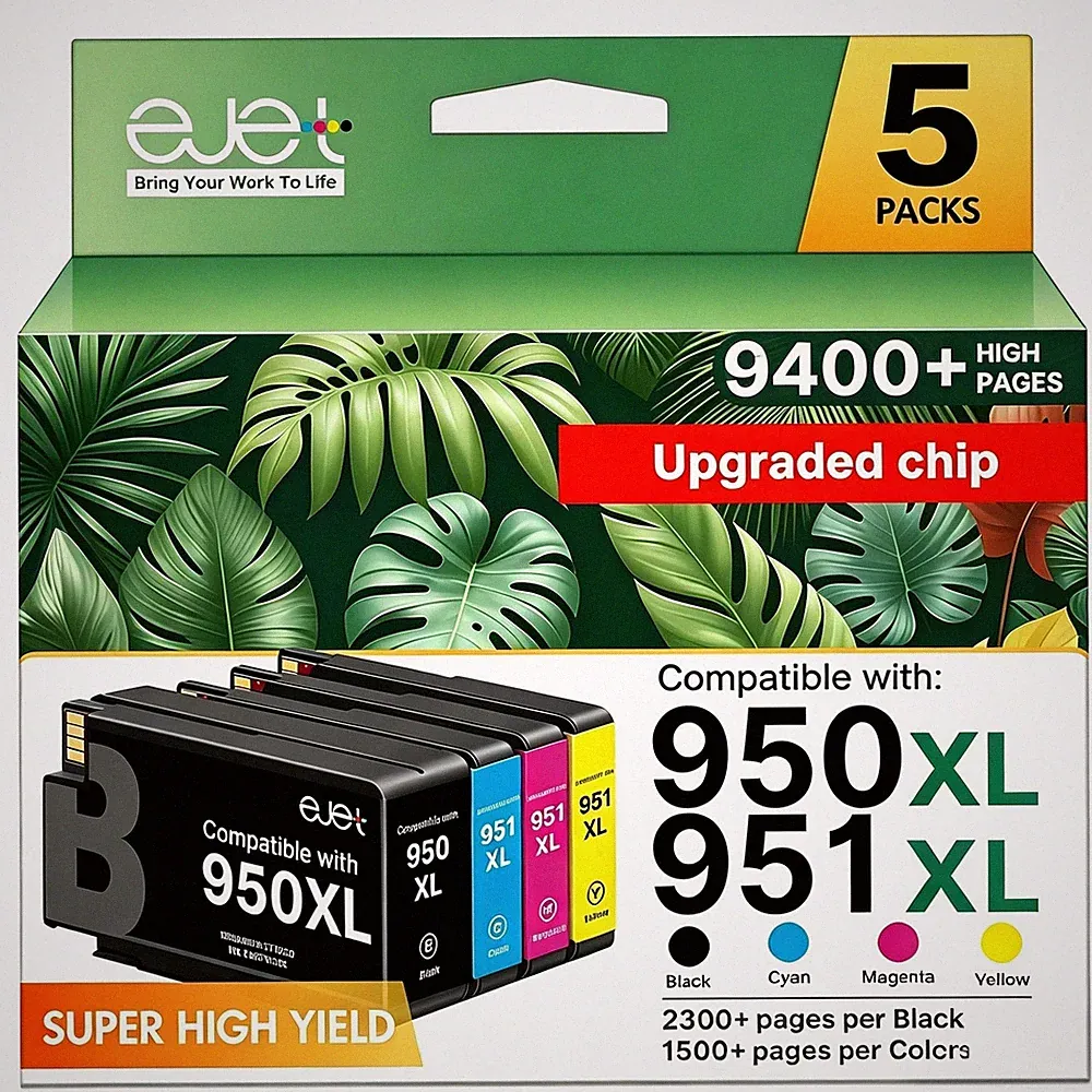 ejet 950XL and 951XL Ink Cartridges Combo Pack Replacement for HP 950 951 Use...