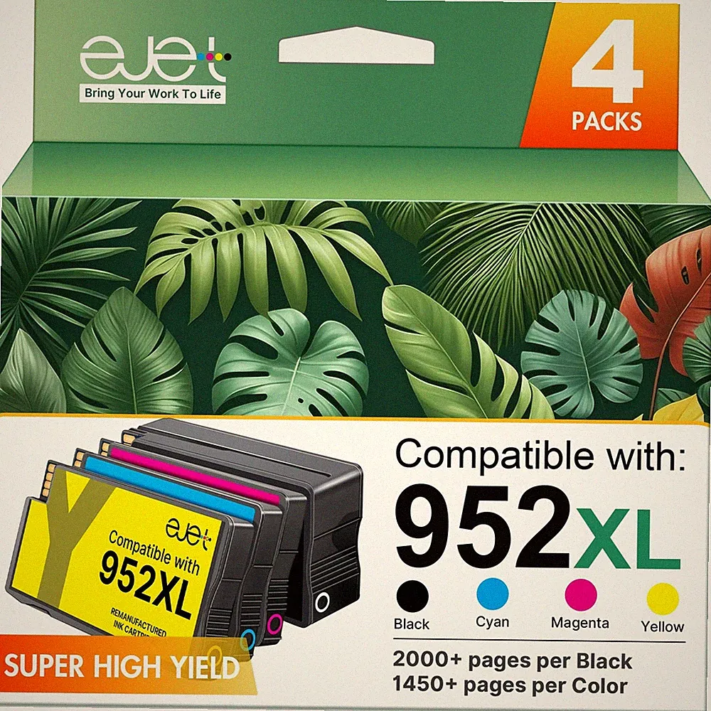 ejet 952XL Ink Cartridges Combo Pack High Page Yield (4-Pack) Compatible for...