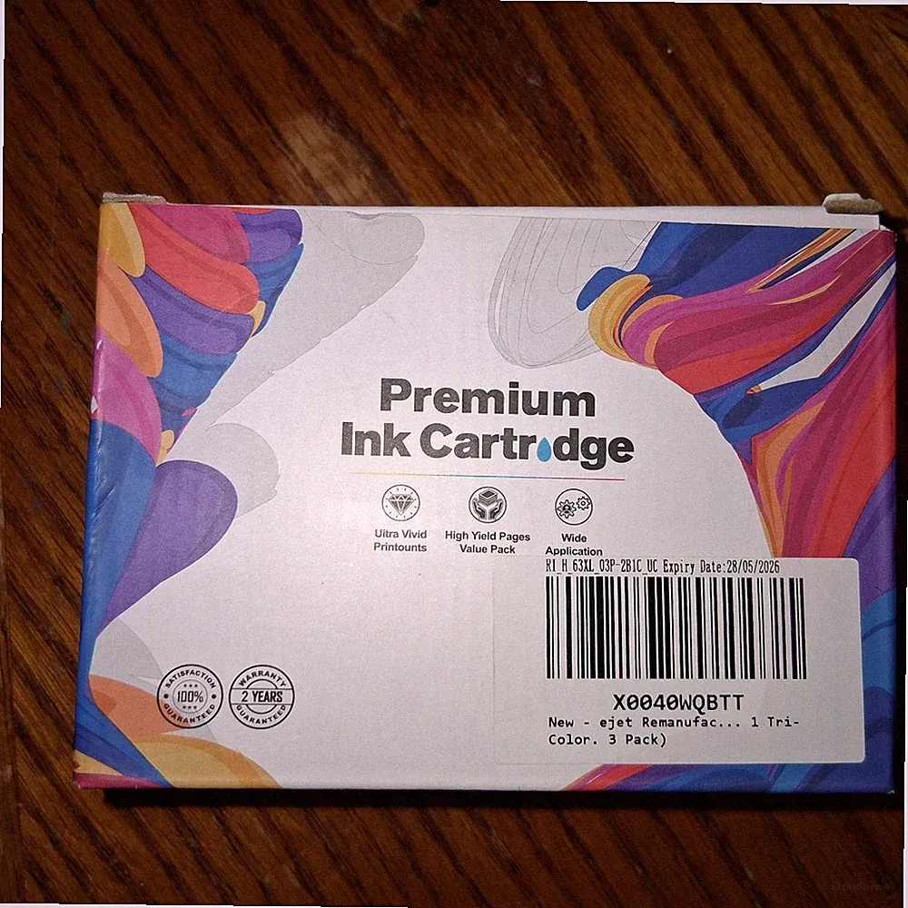 ejet Ink Cartridge Multi-Pack For HP 63XL Black Tri-Color