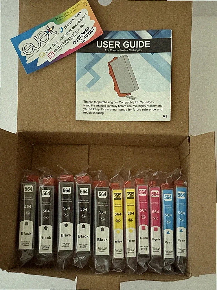 EJET Premium Ink Cartridges 564XL (11 Pack) 5 Black, 2 Yellow, 2 Magenta, 2 Cyan