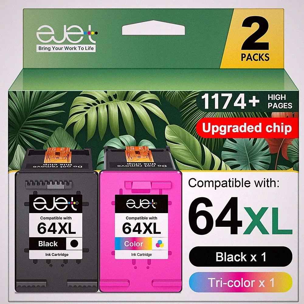 HP 64XL Black & Tri-Color Ink Cartridge High-Yield for HP ENVY Photo Tango