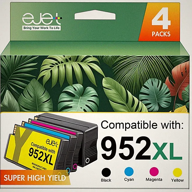 HP 952XL Ink Cartridges Combo Pack for Officejet Pro Printers 4-Pack